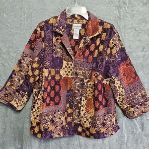 Napa Valley Women's Sz 1X Geometric Blazer 3/4 Sleeve Blouse